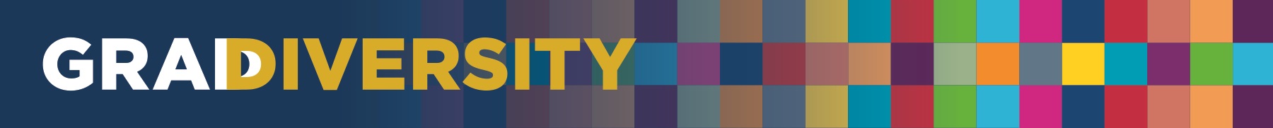 A colorful banner for the graduate diversity program.